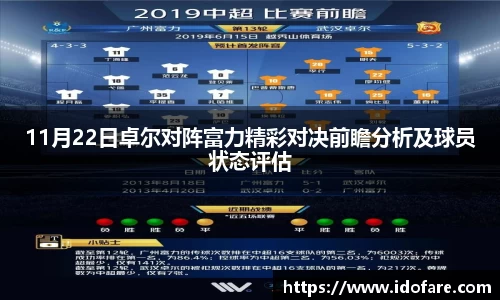 11月22日卓尔对阵富力精彩对决前瞻分析及球员状态评估